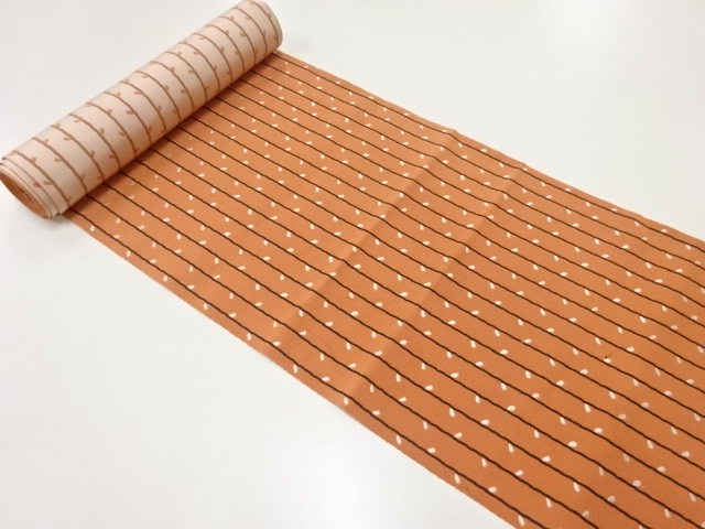 JAPANESE KIMONO / ANTIQUE BOLT FOR HASSUN OBI / WOVEN STRIPE